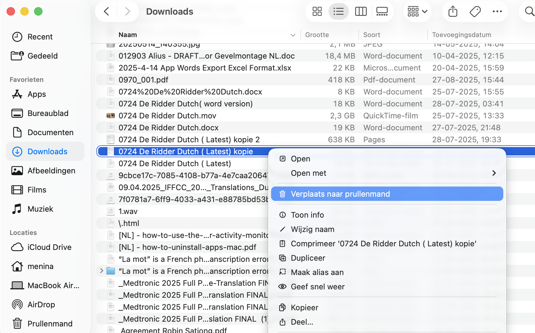 Bekijk de Downloads-map van je Mac op alles wat verdacht lijkt, inclusief bestanden en installatieprogramma’s die je je niet kunt herinneren te hebben gedownload.