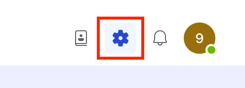 To enable two-factor authentication in TeamViewer on a Mac, click the Settings icon at the top right corner of your screen.