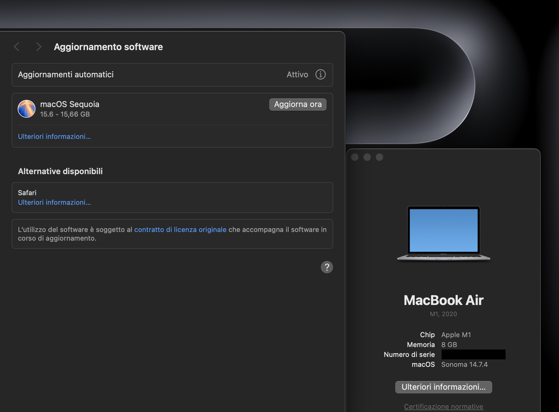 Aggiorna macOS per risolvere i problemi del mouse Apple. Se è disponibile una nuova versione di macOS, clicca su Riavvia ora per implementarla.