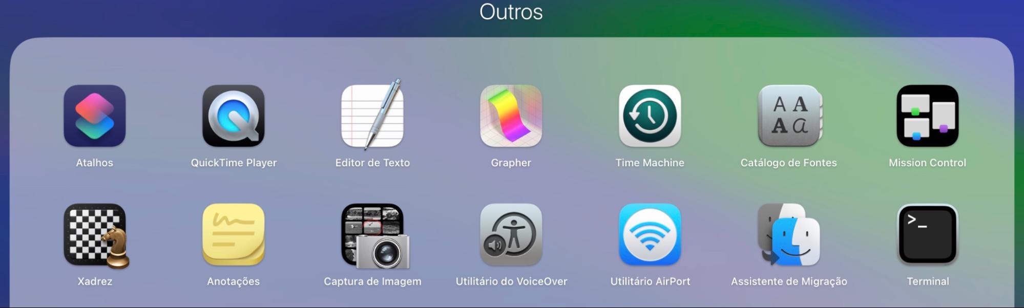 Abra o Terminal na pasta Aplicativos.