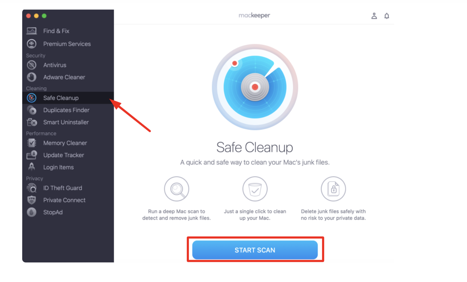 Clear caches on macOS Monterey by opening MacKeeper and going to Cleaning > Safe Cleanup. You can then search for caches to remove from your device.
