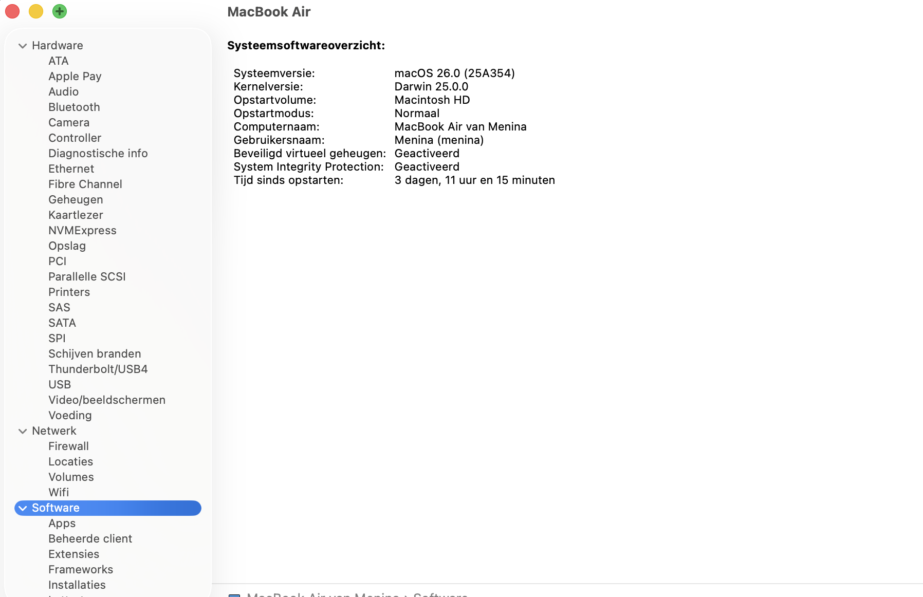 Om te controleren of je in de veilige modus bent, klik je in de instelling ‘Over deze Mac’ op Systeemoverzicht