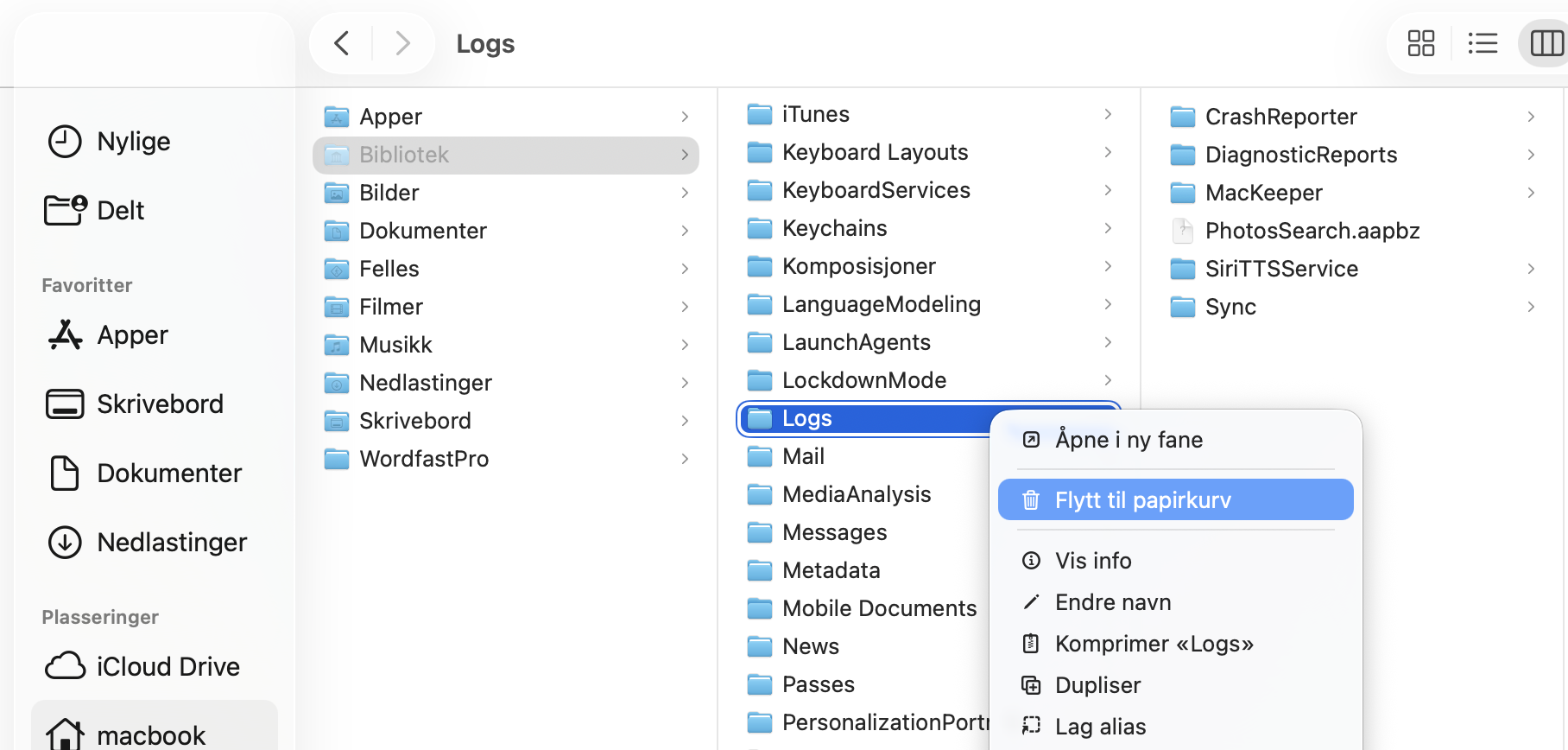 Det siste trinnet i å tømme app-hurtigbuffer på en MacBook innebærer å finne filene som inneholder navnet på appen, flytt dem til papirkurven, og tømme den.