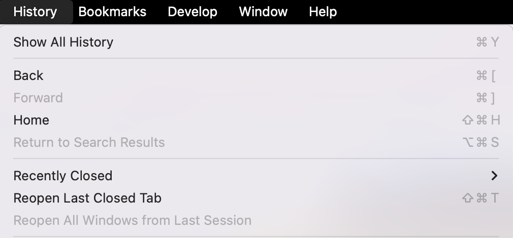 To undo and bring back closed tabs in Safari, go to History > Reopen Last Closed Tab. Instead, you can use Command, Shift T.