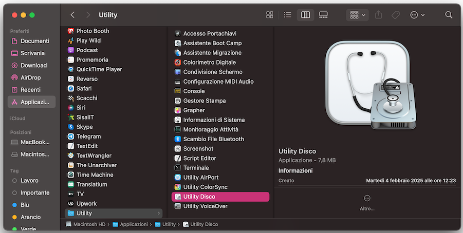 Se vuoi controllare facilmente lo stato del disco del tuo MacBook, puoi farlo con Utility Disco, che si trova tra le Utility.