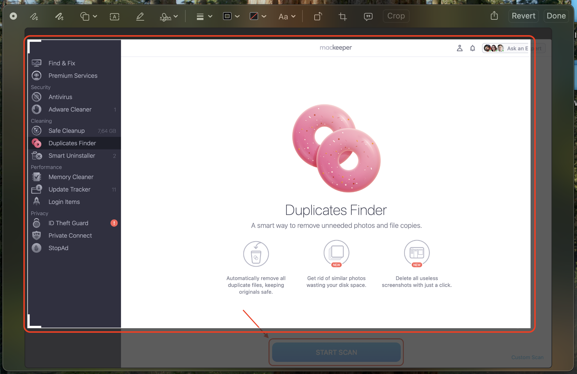 Click and drag to select the area you want to keep, adjusting the crop before finalizing the screenshot edit on Mac.