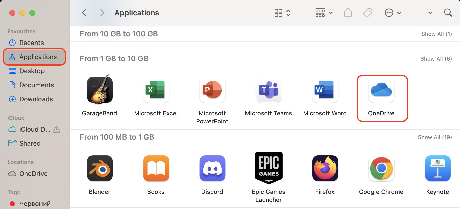 Open OneDrive from the Applications folder after your Mac restarts to relaunch the app and restore syncing.
