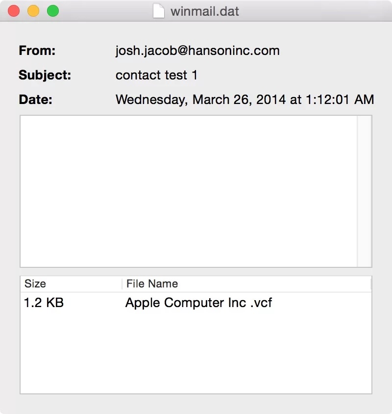 To know what’s inside your .dat file from a Mac, check results in TNEF’S Enough.