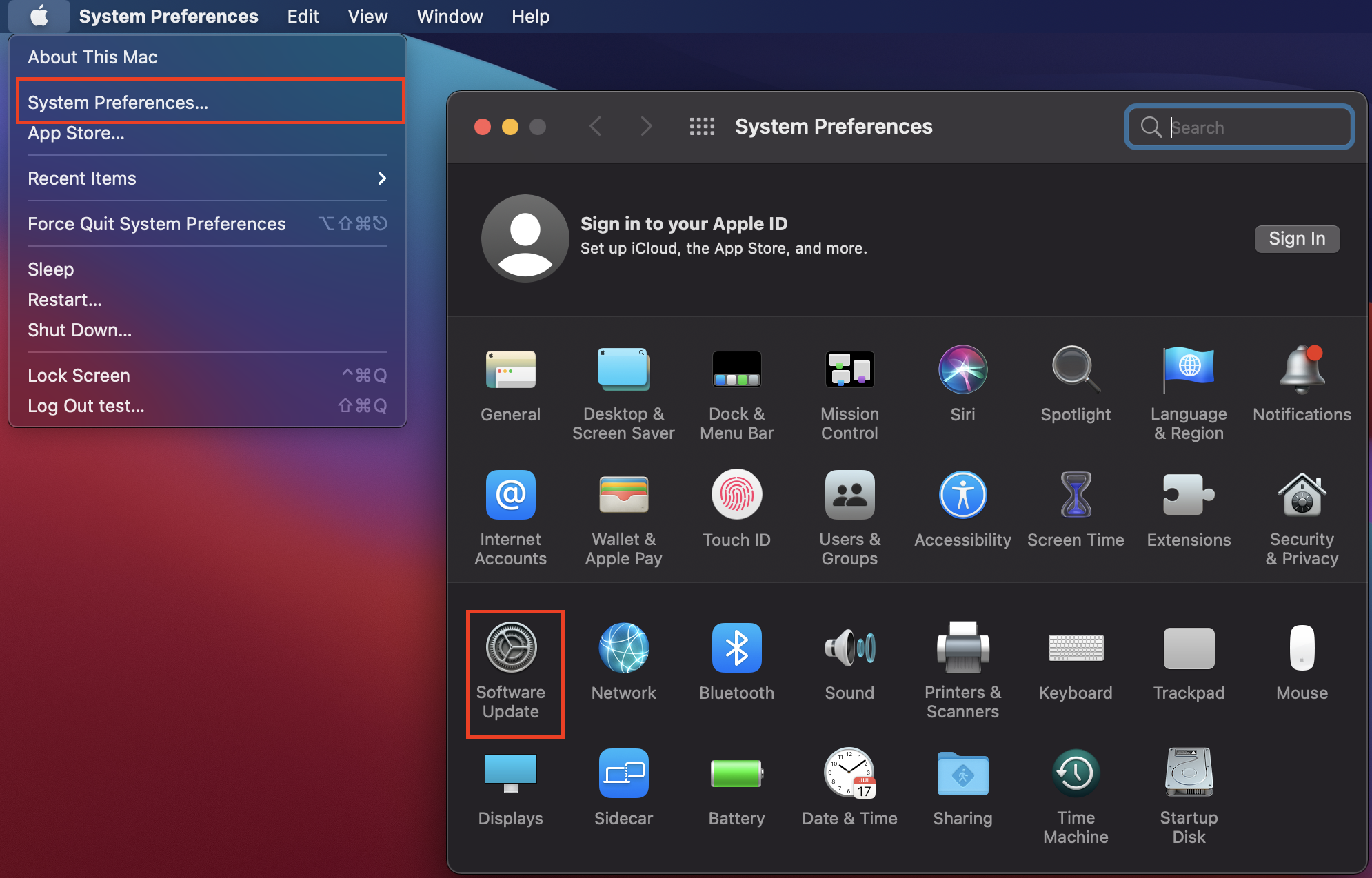 Enjoy using the Software Update option to download and install macOS Monterey on your Mac. For this, go to your Apple menu > System Preferences > Software Update.