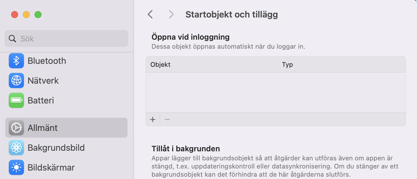För att optimera din Mac efter de senaste macOS- eller appuppdateringarna rekommenderar vi att du tar bort onödiga startobjekt. Det hjälper till att snabba upp din Macs uppstart efter uppdateringen.
