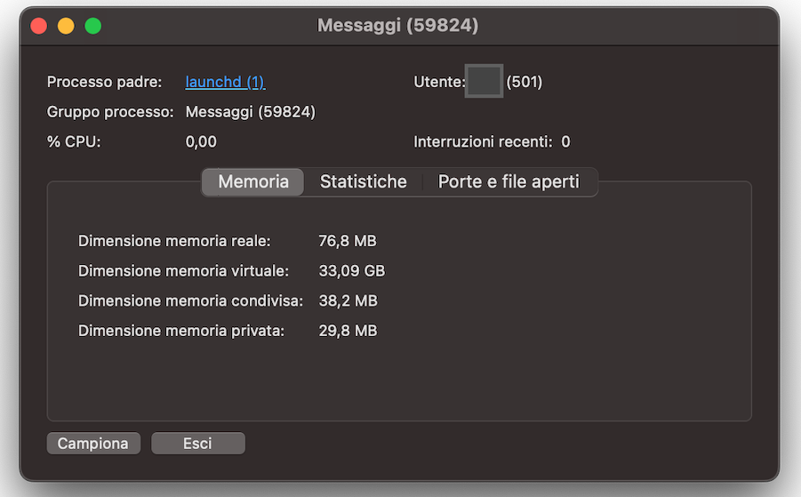 Gli scopi per cui usare Monitoraggio Attività possono essere diversi e, in questo caso, puoi vedere la sua finestra che mostra come ottenere maggiori informazioni sui processi in corso.