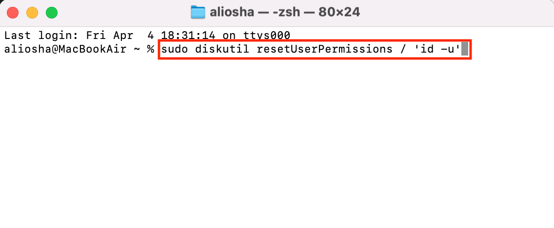 Dans la fenêtre Terminal, saisissez la commande sudo diskutil resetUserPermissions / ‘id -u’ pour réparer les autorisations de disque sur votre MacBook. Dans la fenêtre Terminal, saisissez la commande sudo diskutil resetUserPermissions / ‘id -u’ pour réparer les autorisations de disque sur votre MacBook.