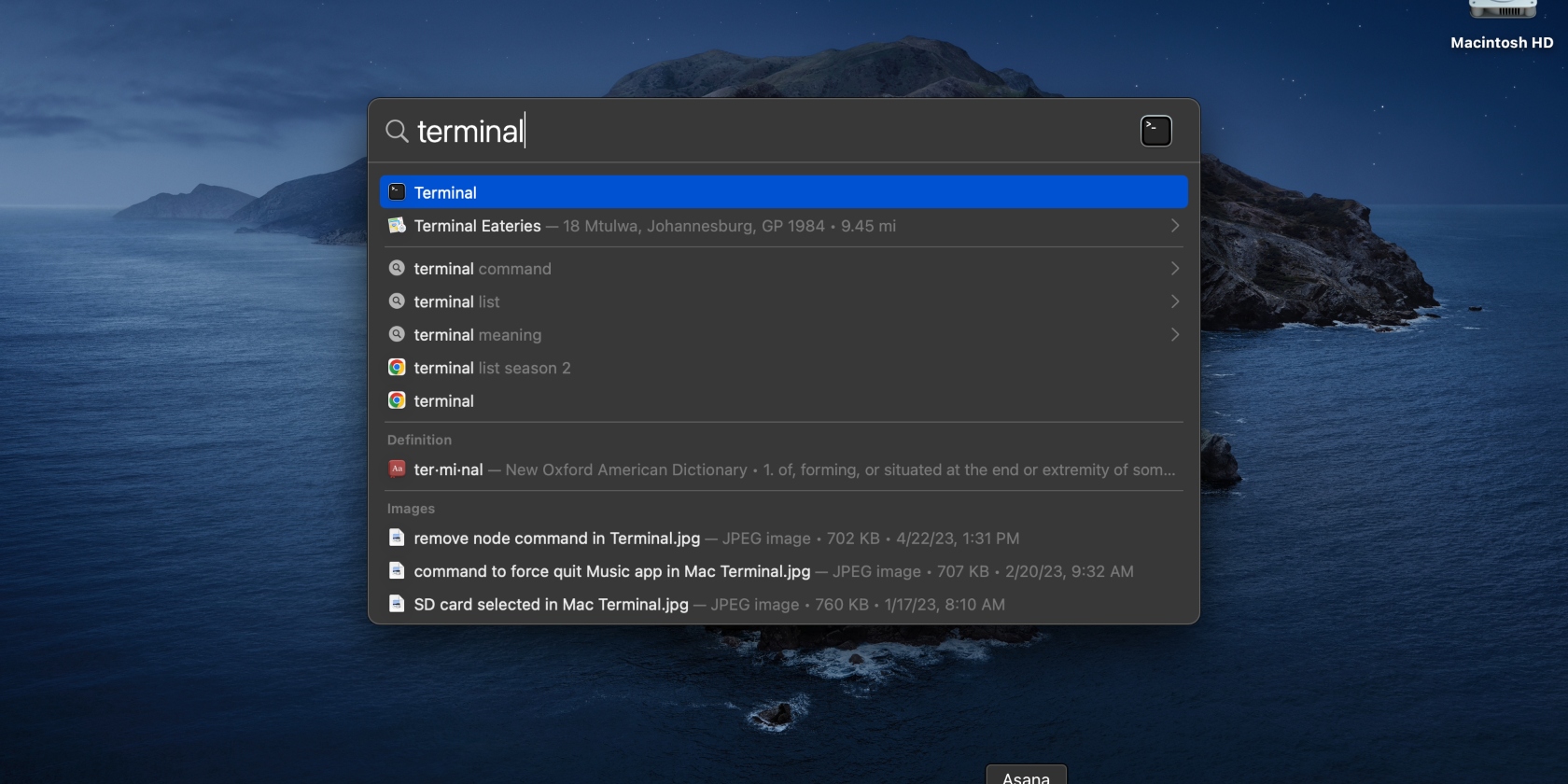 Stel de Bluetooth-module opnieuw in om een muis die niet klikt op een Mac te repareren. Op macOS Monterey of nieuwer: open de app  Terminal  door op de spatiebalk te drukken,  Terminal  in de zoekbalk te typen en deze in de lijst te selecteren.