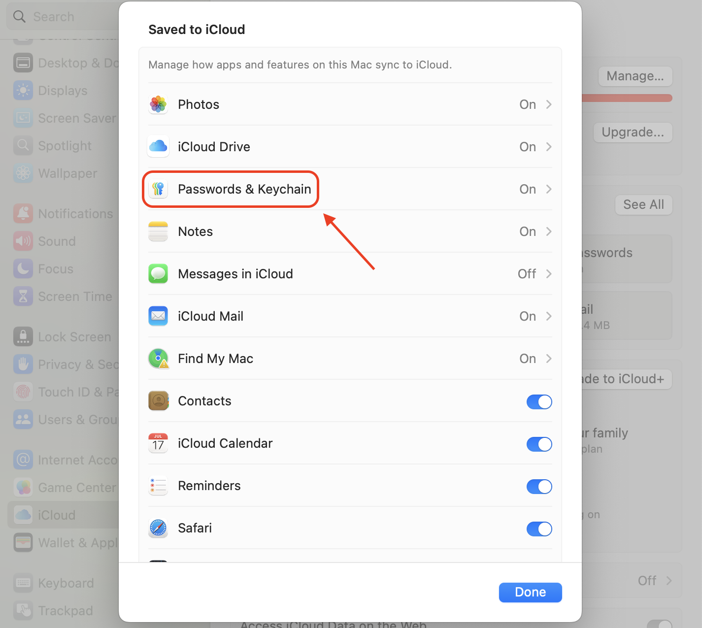Turn on Keychain in iCloud settings to securely store and sync your passwords across all your Apple devices for easy access and enhanced security.