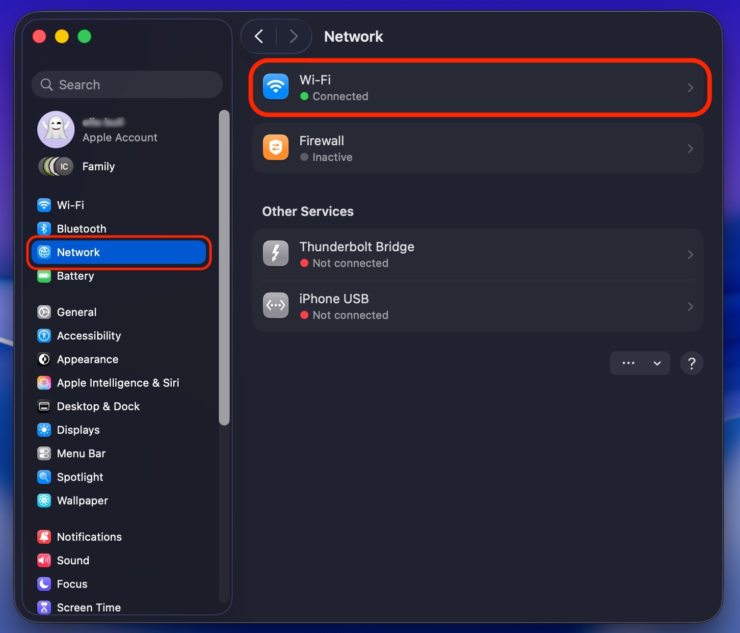 Check DNS to fix the Network accounts are unavailable error on a Mac. To do this, open System Settings and select Network.