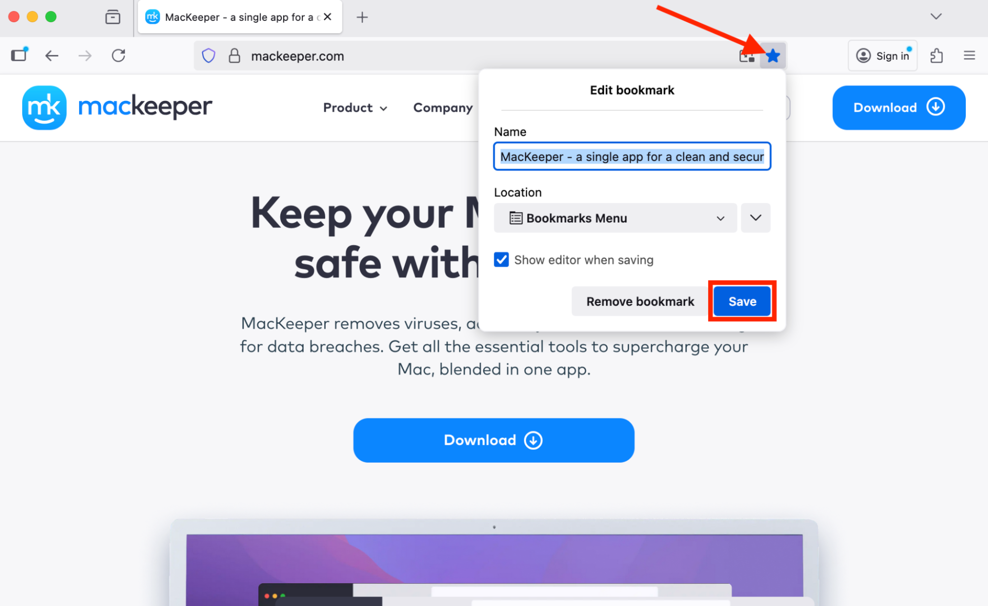 The bookmarks feature inside Mozilla Firefox on Mac. This is how to favorite a website on Mac if you use Mozilla Firefox as your preferred web browser.