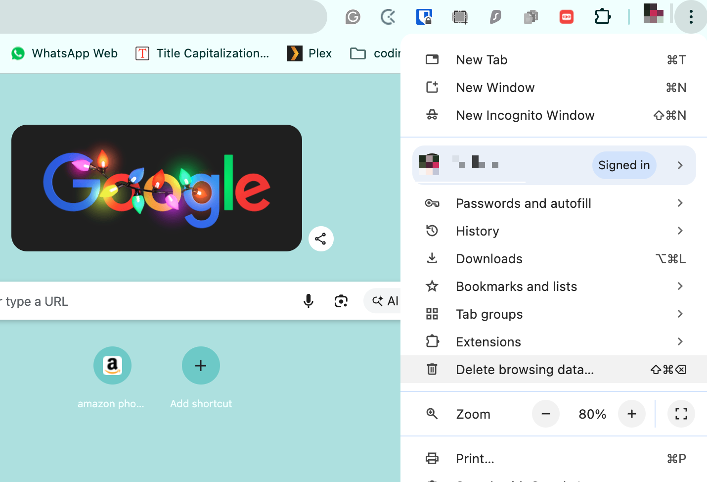 Erasing your Google Chrome cache can speed up your Mac and can help with VTDecoderXPCService problems. Click three dots in the top right of Chrome, then select 'Delete browsing data'.
