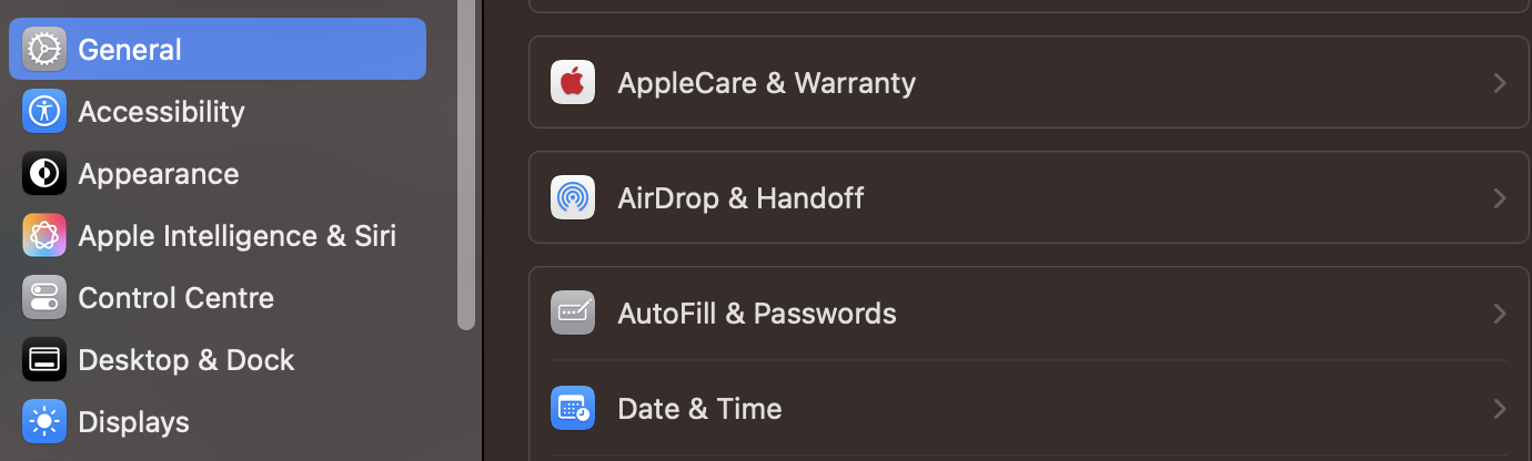After picking your System Settings, navigate to General > Date & Time. Here, you'll find a toggle where you can switch on automatic syncing.