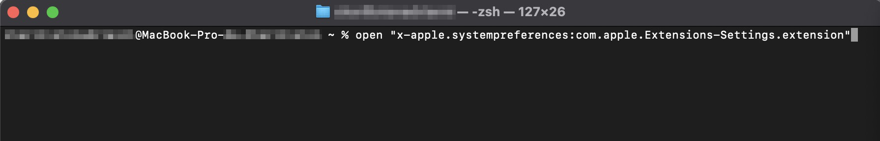 Em seguida, digite o comando específico na janela do Terminal após abrir o aplicativo no seu computador.