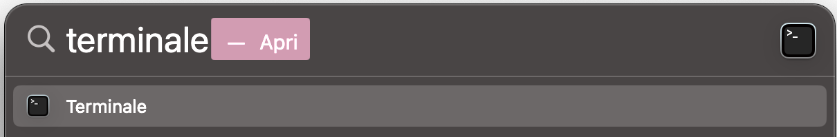 Se vuoi risolvere il problema del Cestino che non si svuota su Mac, potresti aver bisogno del Terminale. Vai su Spotlight e digita Terminale per iniziare.