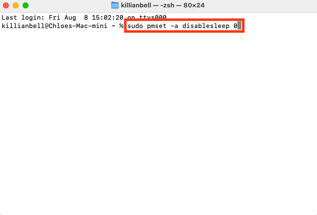A command inside Terminal on Mac than enables sleep mode after it's been disabled. If you prevent Mac from sleeping on Sequoia and want to enable sleep again, you can use this.