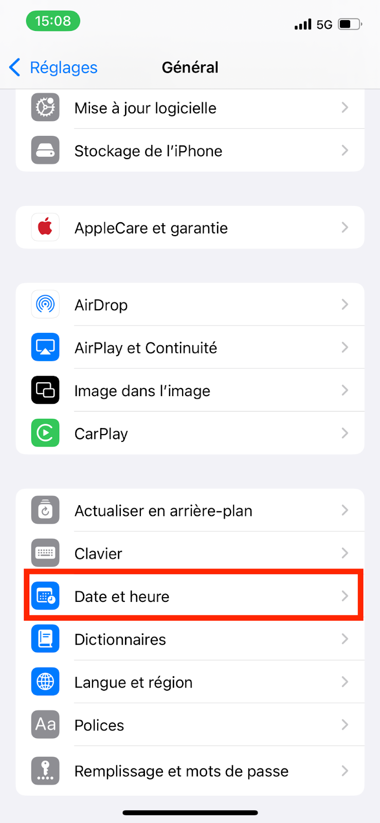 Pour vérifier la date et l'heure sur votre iPad ou votre iPhone, commencez par ouvrir les Réglages, vous rendre dans la section Général puis dans Date et heure Pour vérifier la date et l'heure sur votre iPad ou votre iPhone, commencez par ouvrir les Réglages, vous rendre dans la section Général puis dans Date et heure