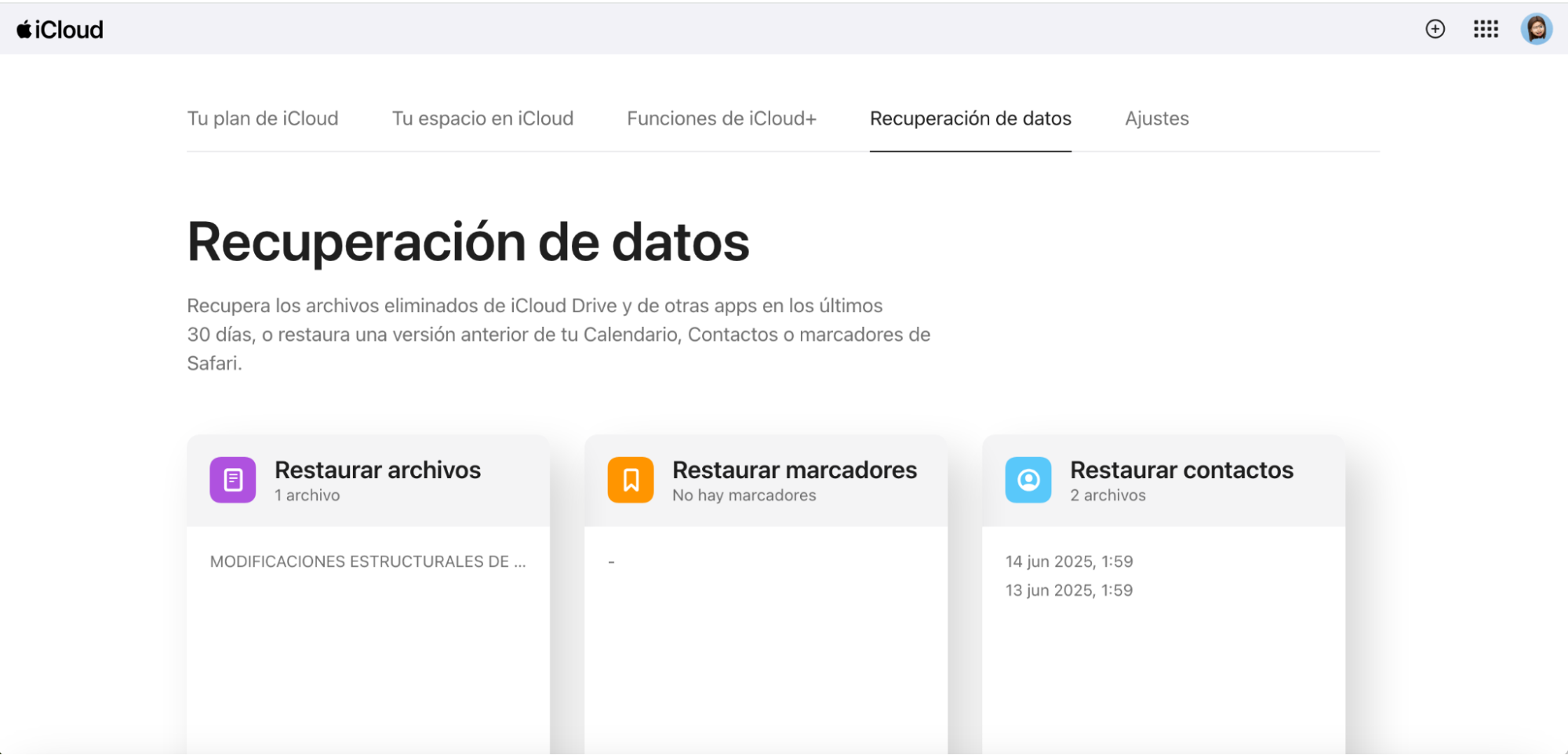 También puedes recuperar los iconos perdidos del escritorio de Mac utilizando iCloud Drive en icloud.com. Inicia sesión en tu cuenta y haz clic en la pestaña Recuperación de datos. Selecciona la opción Restaurar archivos y sigue las indicaciones para completar el proceso.