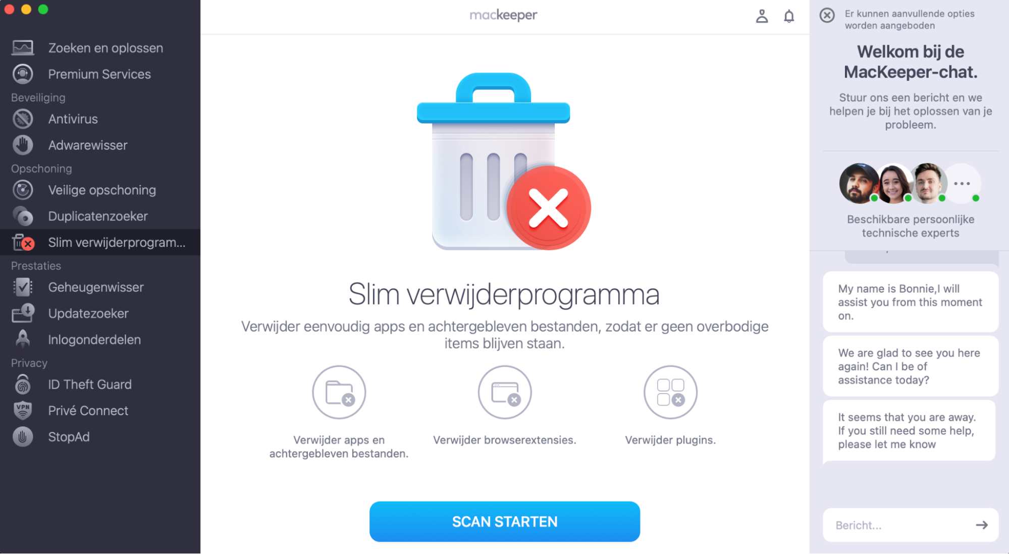 Als de speakers van je MacBook Pro nog steeds kraken, neem dan contact op met het MacKeeper Supportteam. Het team is 24/7 beschikbaar om problemen op te lossen op macOS en andere apparaten.