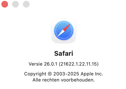 De versie van je Safari-browser wordt nu zichtbaar zodra je Over Safari hebt geopend.