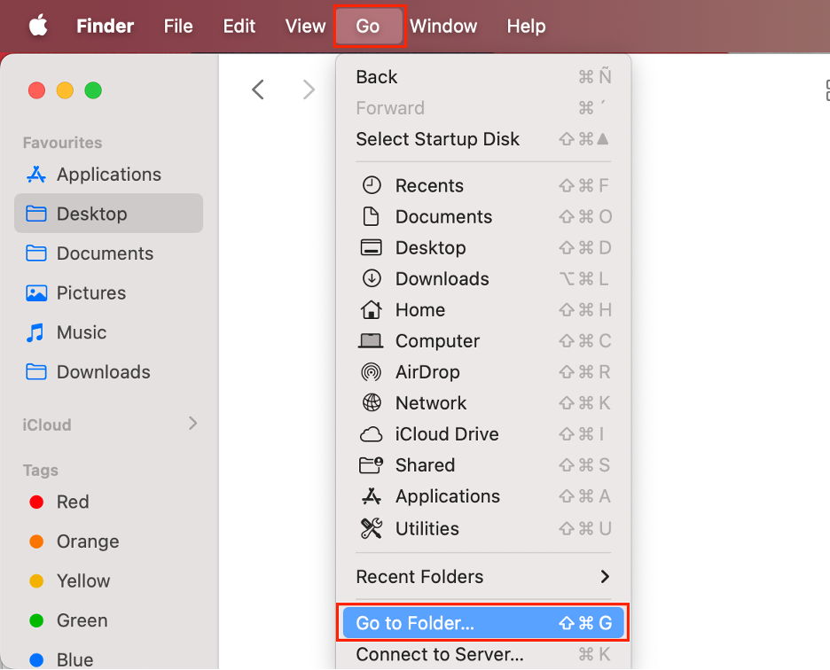 To clear Excel cache on Mac manually, go to Finder, choose Go from the menu bar, then select Go to Folder from the dropdown menu.