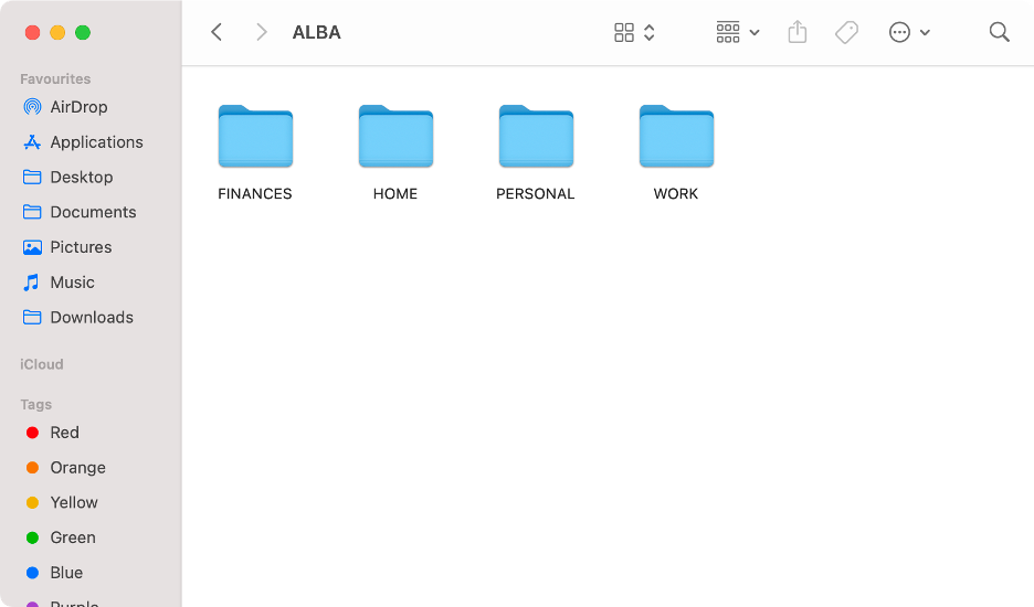 To view a file on your Mac, navigate through folders and files on Finder until you locate it.