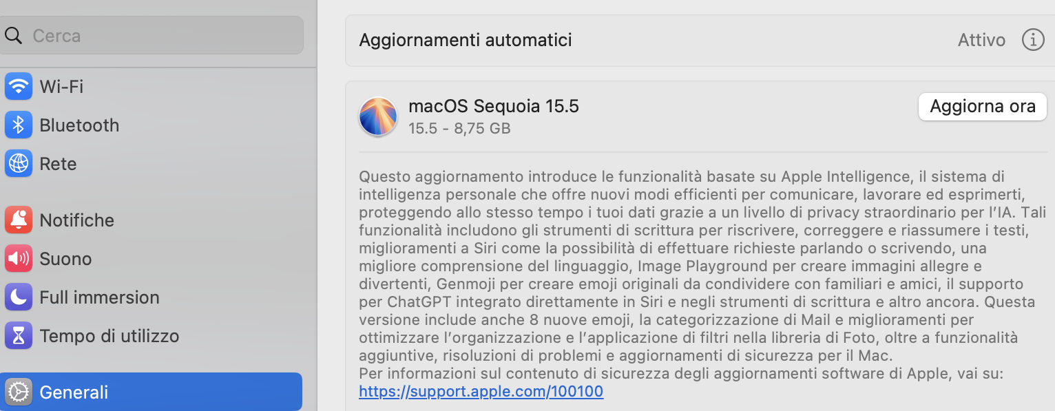Per eseguire l'aggiornamento alla versione più recente di Safari per macOS Monterey, Big Sur, Catalina e Mojave, per prima cosa devi aprire Impostazioni di sistema, quindi andare da Generali e trovare Aggiornamento Software.