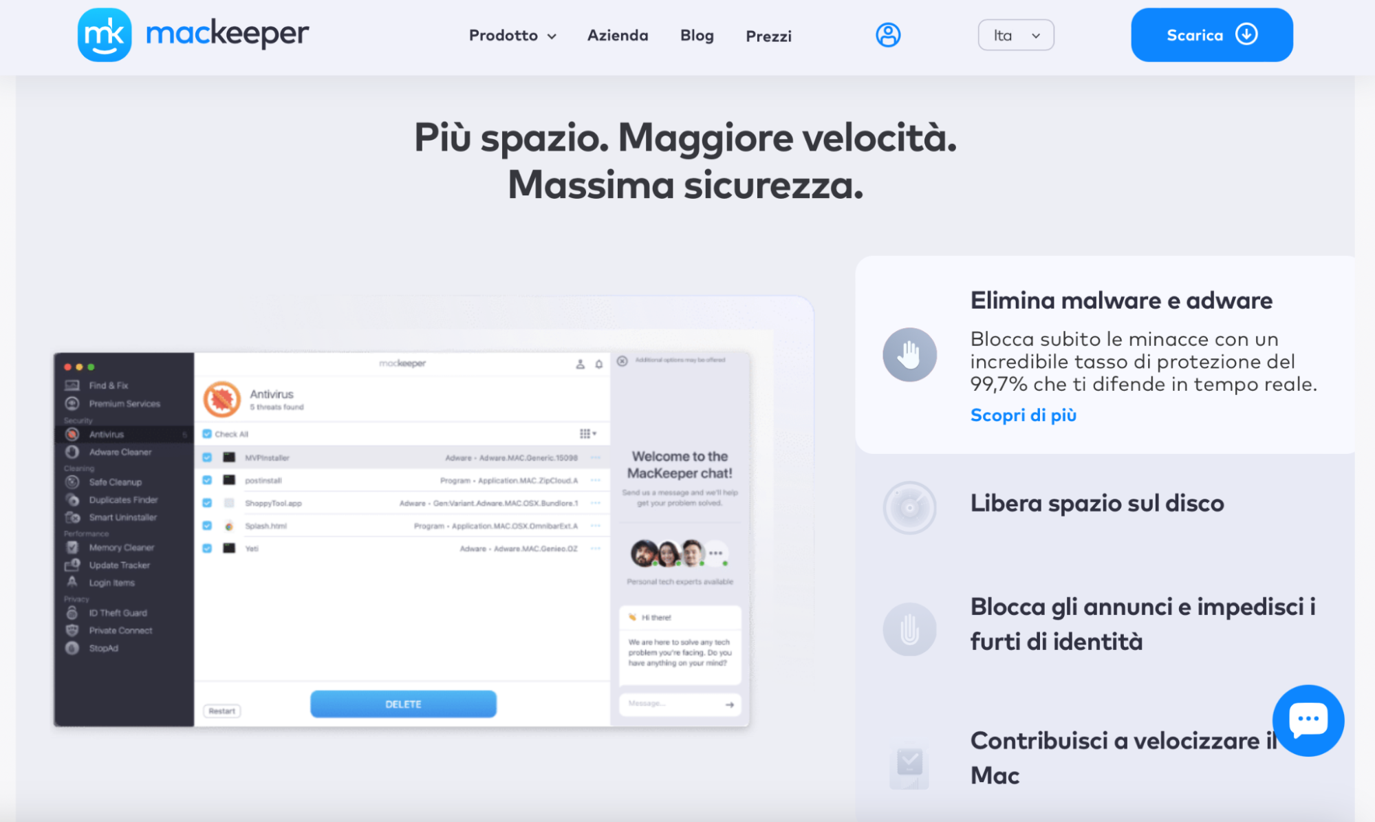 Per usare la funzione Update Tracker di MacKeeper come metodo alternativo per controllare se Mail e le altre app sono aggiornate, devi prima scaricare l’app dal sito ufficiale di MacKeeper, se non l’hai già fatto.