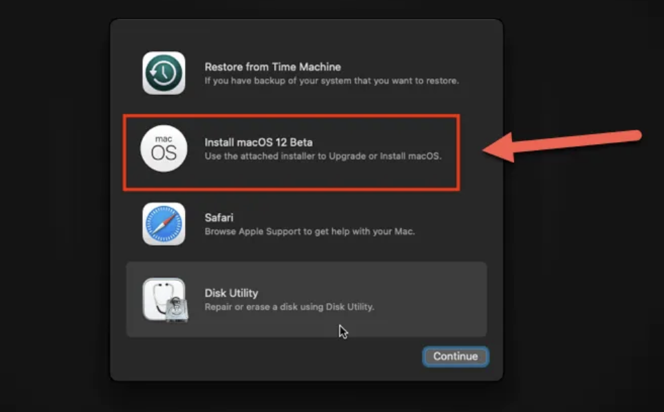 After erasing your internal disk, you can close Disk Utility and press Install macOS 13 Beta to install Ventura onto your external drive.