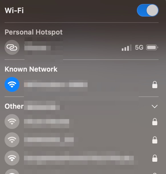 Once you've clicked on the Wi-Fi icon, you'll see a list of all your networks. Pick the network you wish to connect to and try reconnecting to the server.