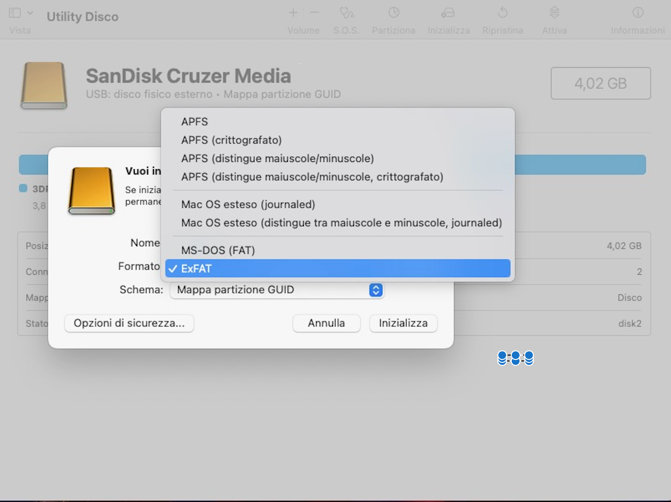 Formatta la tua unità in ExFAT se vuoi che sia compatibile con il Mac. In questo modo potrai salvare più file e cartelle.