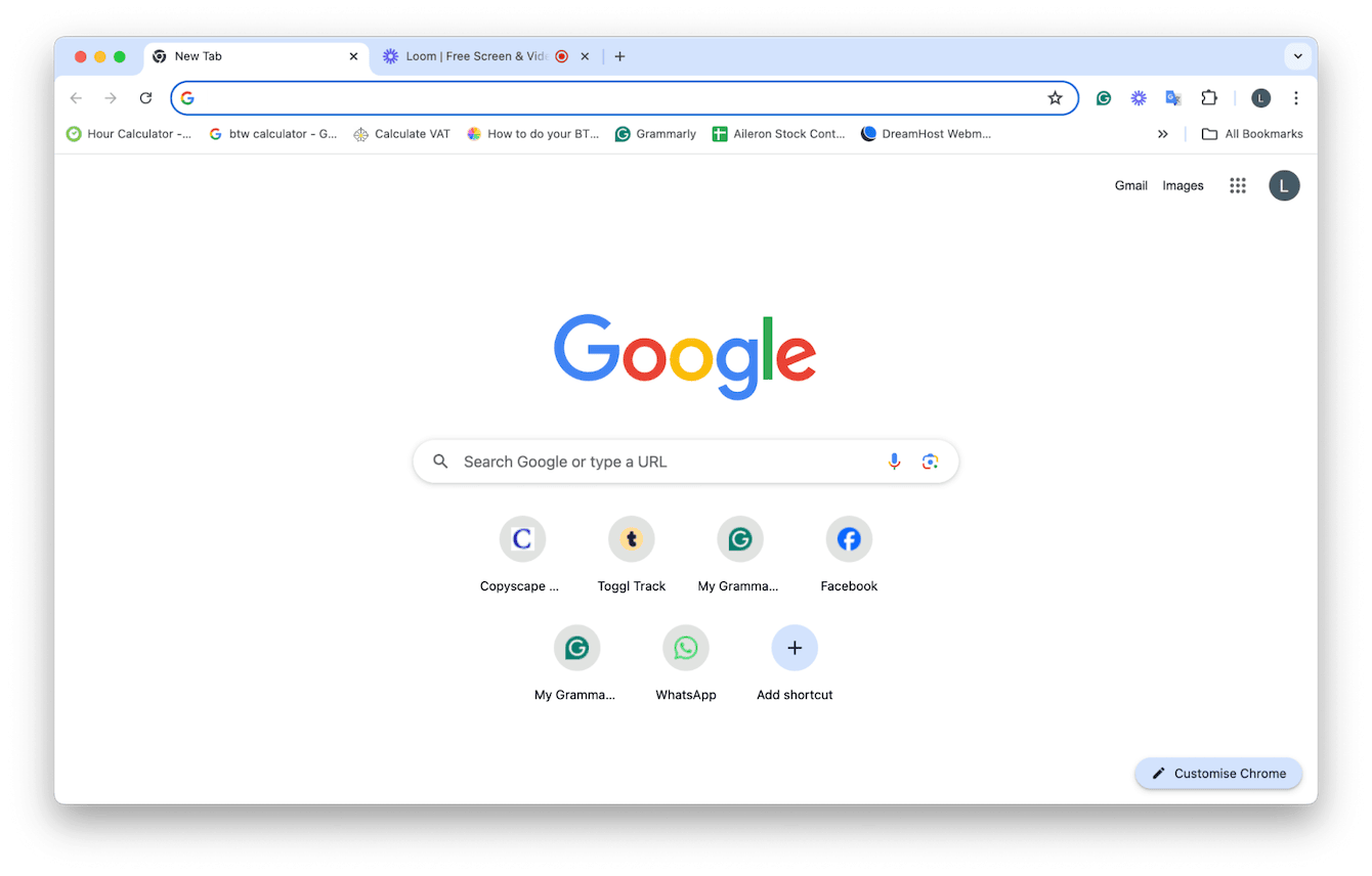 To check open and active browser tabs, open your Google Chrome, and pay attention to the red indicator light in the tab that indicates an active screen-capturing session.