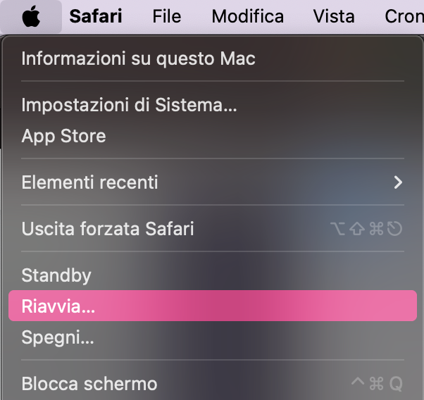 Come primo passo, prima di controllare la velocità di internet su un computer Apple, riavvia il dispositivo se lo stai usando da uno o due giorni.