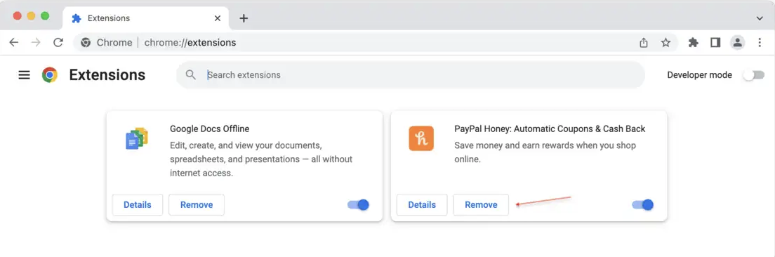 To remove Honey from Chrome, open a new Chrome window and click on the three dots. Go to Extensions and next to PayPal Honey, click on Remove. To remove Honey from Chrome, open a new Chrome window and click on the three dots. Go to Extensions and next to PayPal Honey, click on Remove.