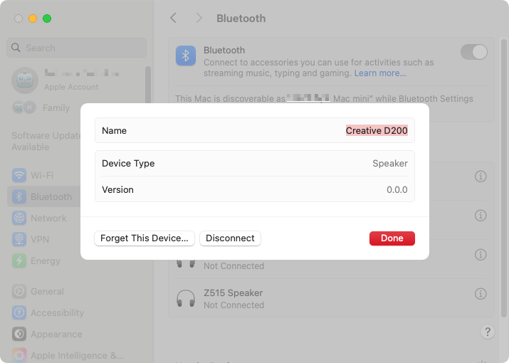 If you're having problems with Bluetooth devices, go into your System Settings, and look in the Bluetooth section. From there, you can unpair devices from your Mac and pair them again.