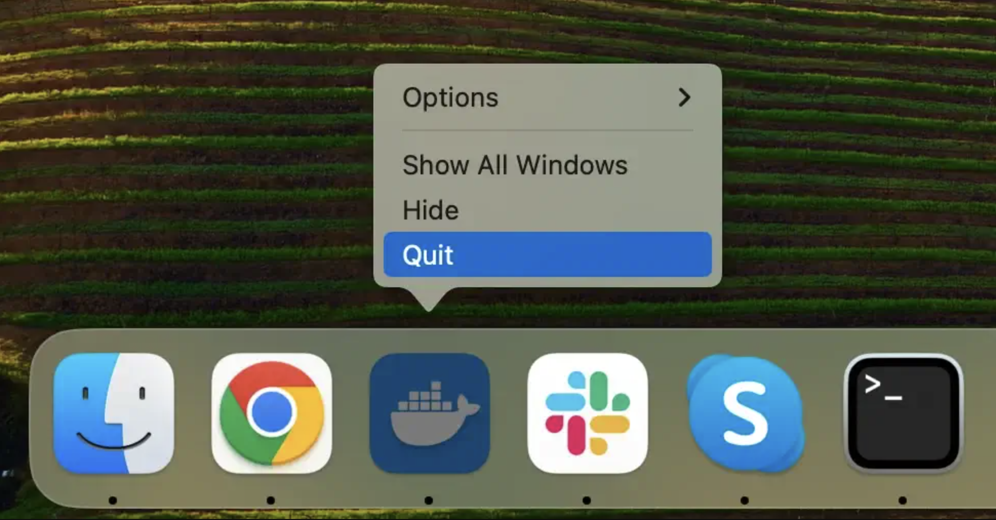 To uninstall Docker Desktop on Mac using Homebrew, start by quitting the Docker app if it’s currently running in the background.