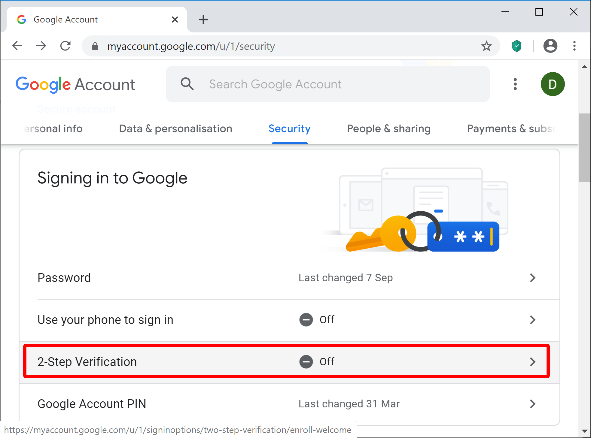 In your email security settings, locate the Two-Factor Authentication option to add an extra layer of protection to your account.