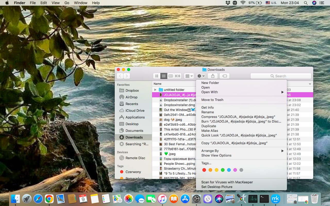 To manage Safari downloads on your Mac via Finder, first launch it, then open the Downloads folder in the left sidebar, and right-click the file you want to change.