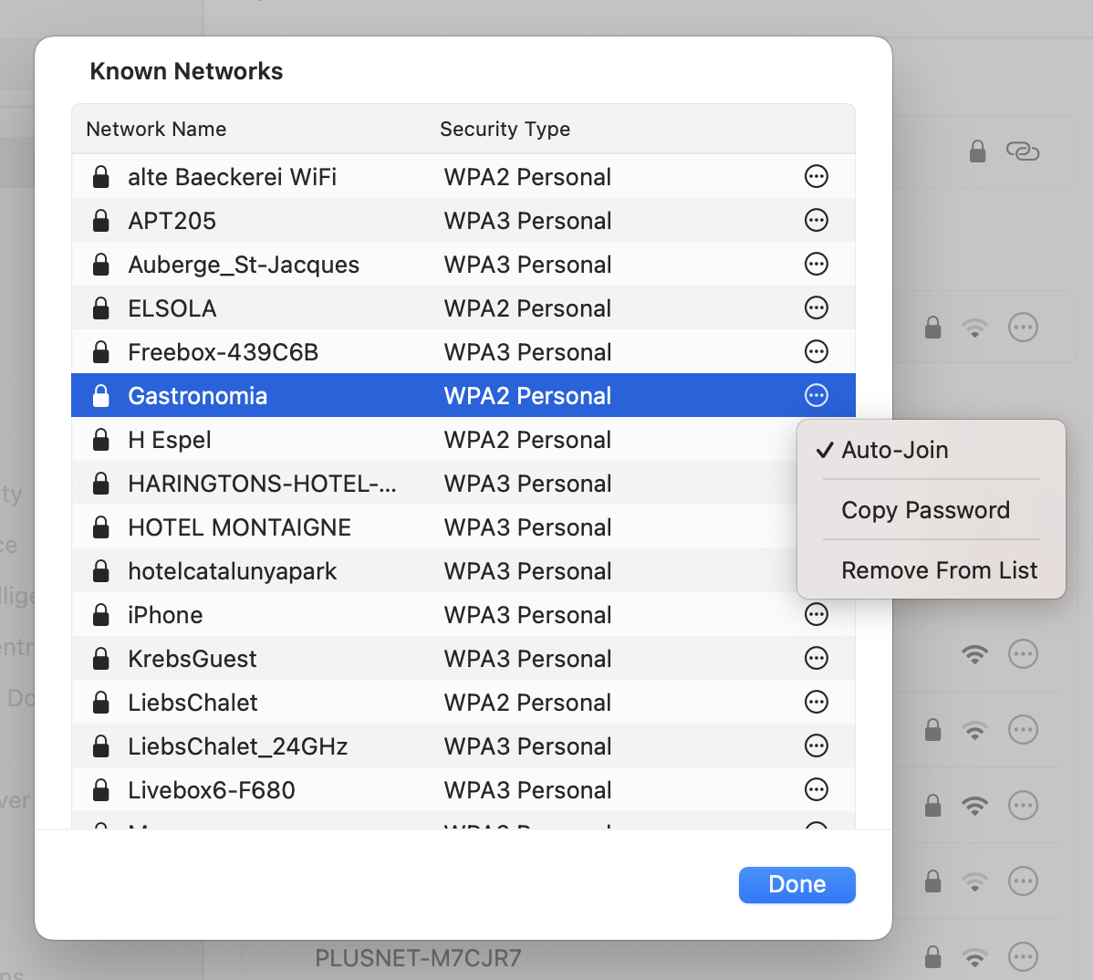 To delete a Wi-Fi network from your Mac, select the networks to remove, click the three dots icon, and choose Remove From List.