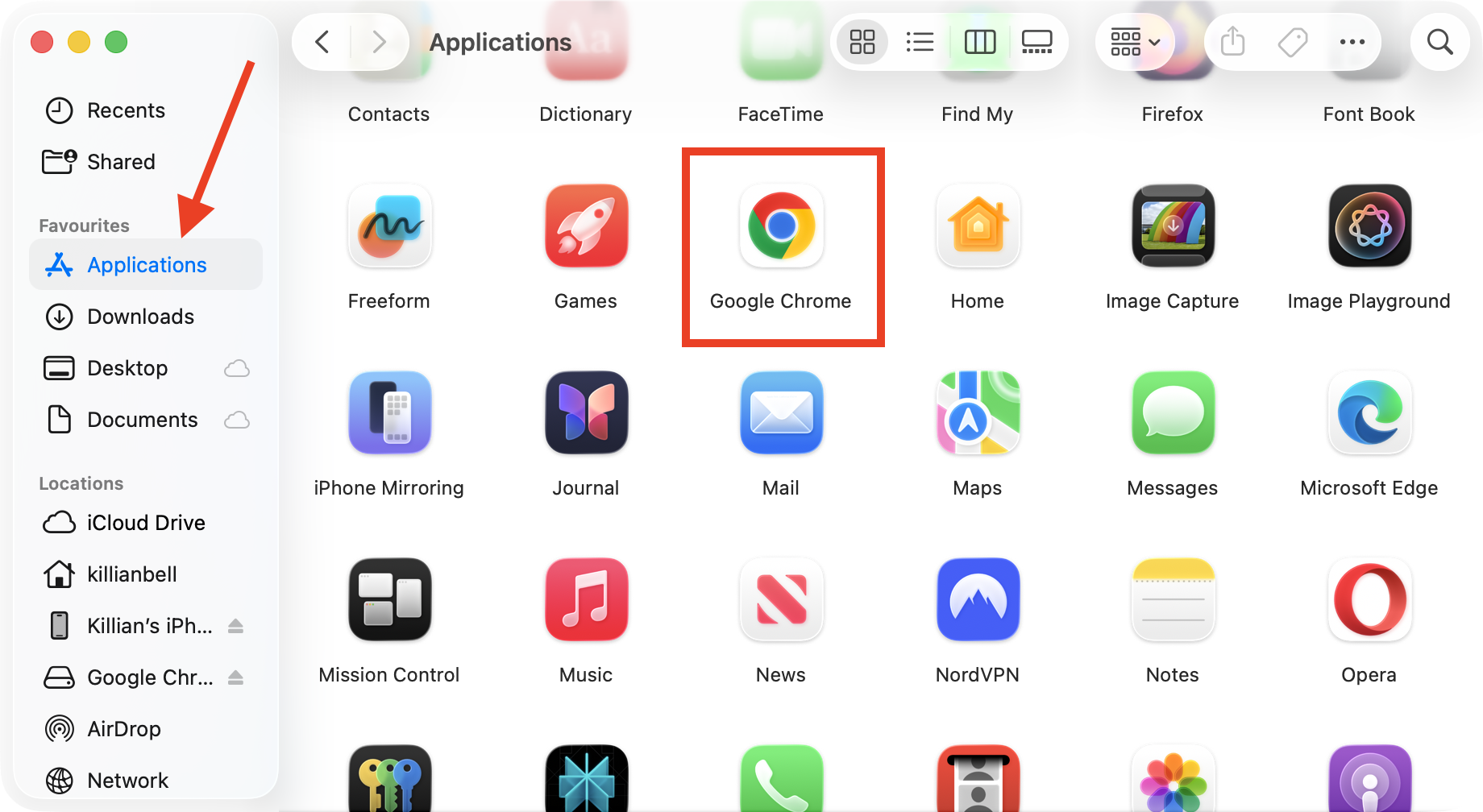 The Chrome installer window on Mac. If you want to know how to get Google Chrome on Mac, drag the Chrome icon into the Applications folder to continue the installation.