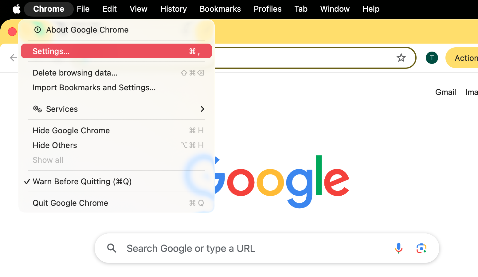 You need Safari to be running JavaScript if you want to watch YouTube and other streaming sites. First, open your Safari settings menu.