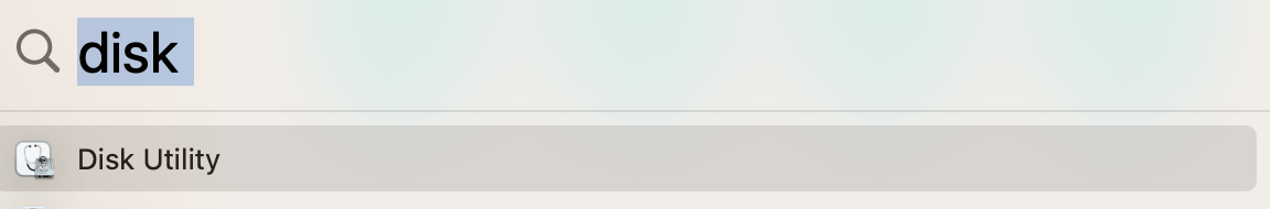 Open Spotlight in the app. Type Disk Utility; it should be the first result that appears. From here, you can then run First Aid.