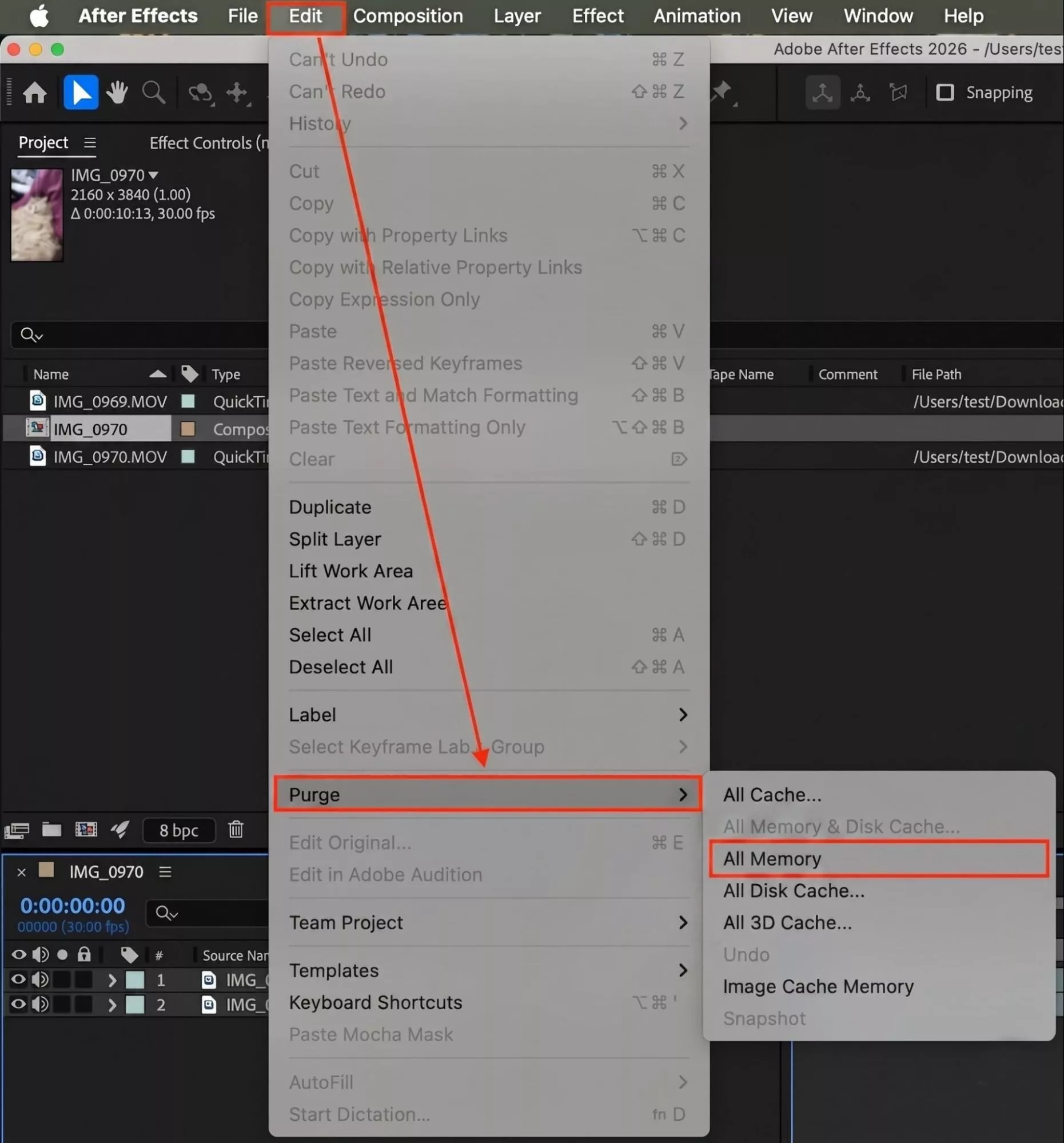 How to Clear Adobe After Effects Cache on Mac