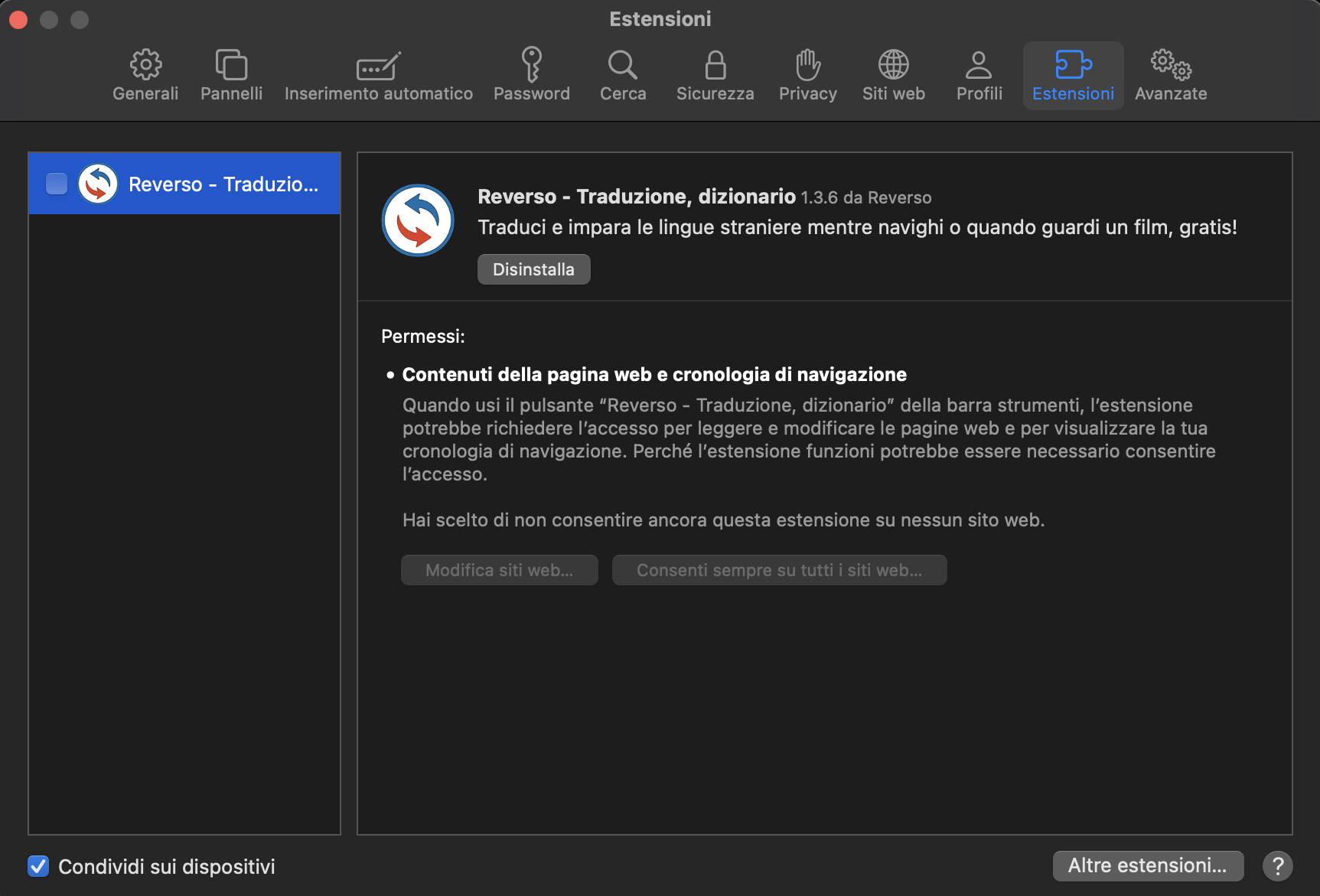 In Plugin ed estensioni cerca i plugin che vuoi rimuovere e clicca su Disinstalla per eliminare i plugin inutilizzati che ingombrano il tuo dispositivo.