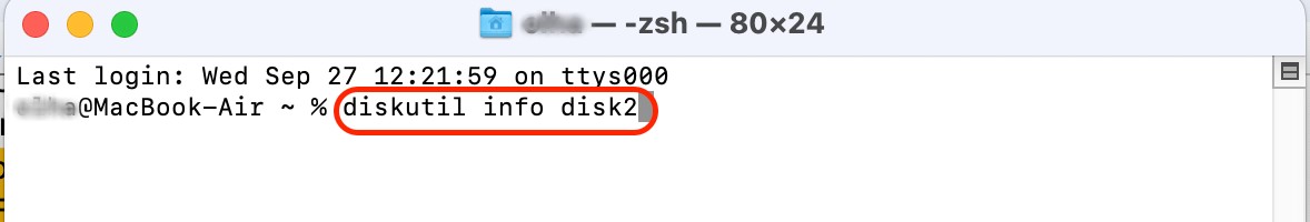 Ahora es el momento de realizar las demás manipulaciones en Terminal. En este caso, debes escribir diskutil eject disk 2 y pulsar Intro.